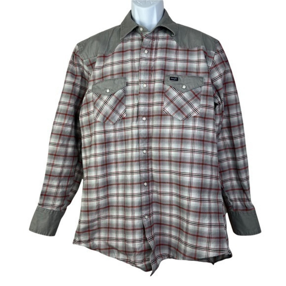 Wrangler Men Casual Shirt Buttons Down Gray Sz XLT